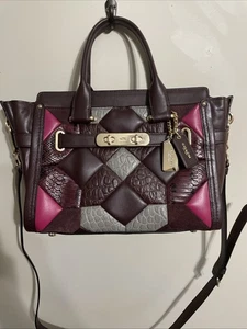 EUC COACH Umhängetasche Swagger 27 Animal Print Mix Quilt Leder - Bild 1 von 15