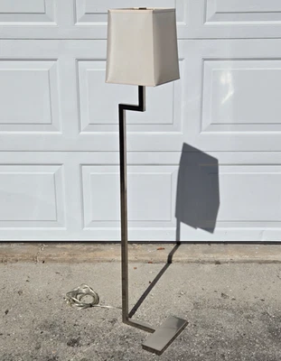 Robert Abbey Doughnut Collection floor lamp, chrome/silver postmodern - Image 1 of 4