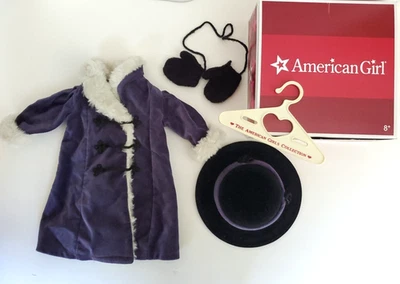 AMERICAN GIRL Samantha Velvet Holiday Winter Coat, Hat & Mittens Outfit-Retired - Image 1 of 4