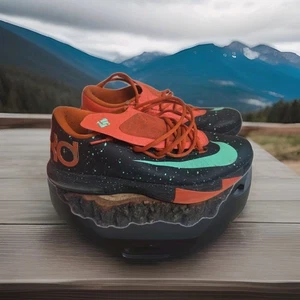 KD 6 Texas 599424-002 Black Green Orange Glow Men’s Size 10.5 Basketball Shoes - Picture 1 of 9