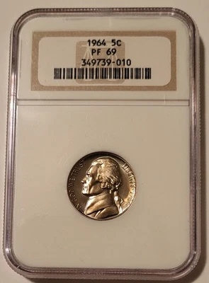 1964 Jefferson Nickel Proof PF69 NGC* - Image 1 of 2