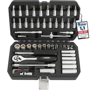 TECPO STECKSCHLÜSSEL SATZ 53-TEILIG 1/4 ZOLL KNARREN RATSCHEN KASTEN NÜSSE BITS - Bild 1 von 6