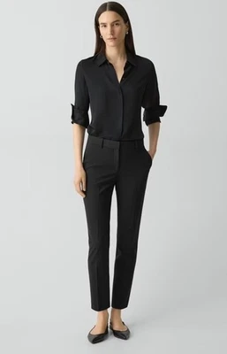 Pantalón Theory Treeca Talla 4 en Buena Lana Negro Ropa de Trabajo Oficina Negocios - $245 Foto 1 de 4