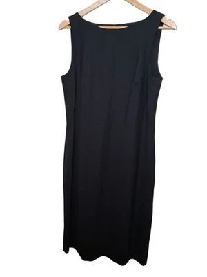 Теория классический черный платье с коротким рукавом shiftth платье шерсти смесь минималистский размер 12 - Изображение 1 из 4