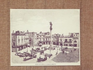 Lecce nell'800 La Piazza Sant'Oronzo nel giorno del mercato Puglia - Picture 1 of 1
