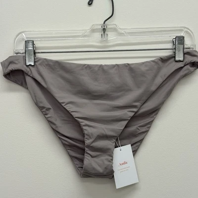 NUEVO CON ETIQUETAS ANDIE Parte inferior de bikini descarada de natación beige liso piedra talla L Foto 1 de 4