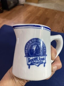 Denver & Rio Grande Railroad Flow blau Porzellan 8 Unzen Milchkännchen - Bild 1 von 6