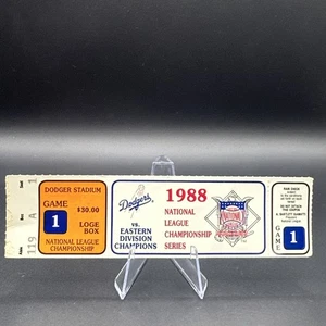 Vintage 1988 NLCS Spiel #1 - Full Ticket Stub Dodgers vs Mets @ Dodgers Stadium - Bild 1 von 2
