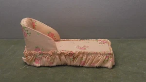 Chaise longue artigianale vintage 1:12 casa delle bambole miniatura anni 50 - Foto 1 di 8