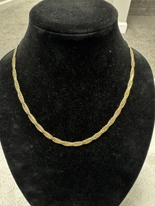 Vintage 14K GP Gold Kette flach geflochten Halskette 20" 19,83 Gramm - Bild 1 von 8