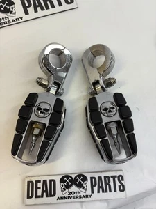 Harley zombie chrome rubber skull Kuryakyn footpegs pegs LooK - Picture 1 of 6