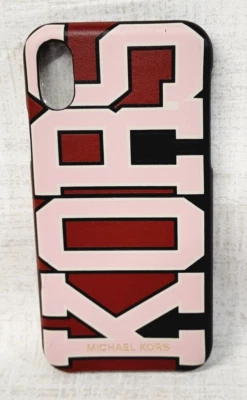 Michael Kors iPhone Hard Cover With Leather & MK Logo Pink Maroon Black NEW!!! - Image 1 of 2