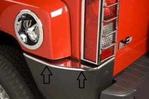 Chrom Abdeckungen für Stoßstange BUMPER hinten Hummer H3 !NEU! - Picture 1 of 2