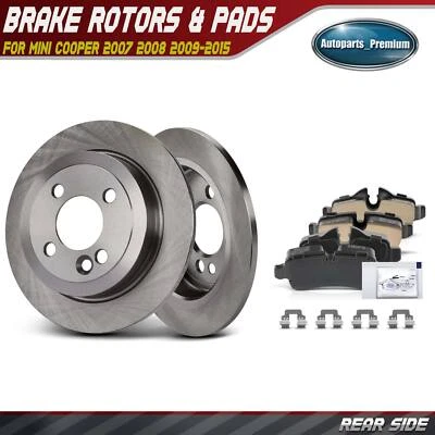 6 peças rotores de disco laterais traseiros e pastilhas de freio de cerâmica para Mini Cooper 2007-2015 259mm - Imagem 1 de 4