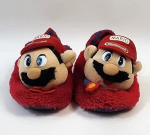 Vtg Rare 1989 Super Mario Bros Plush Fuzzy Slippers Nintendo size 5-6 Children's - Picture 1 of 8