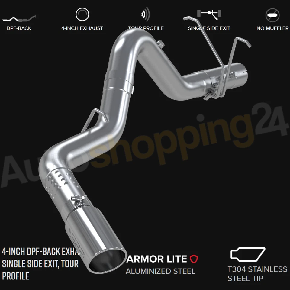 MBRP S6032AL 4" Exhaust for 11-19 Silverado & Sierra 2500HD/3500HD 6.6L Duramax - Изображение 1 из 4