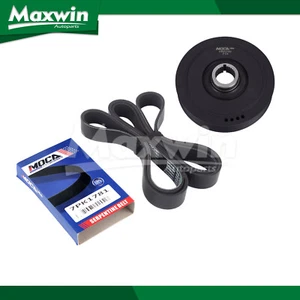 Harmonic Balancer & Serpentine Belt Fit 2003-2005 Honda Accord 2.4L - Picture 1 of 15