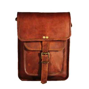 Handmade Real Leather Messenger iPad Casual Handbag Crossbody Satchel Sling Bag - Picture 1 of 5