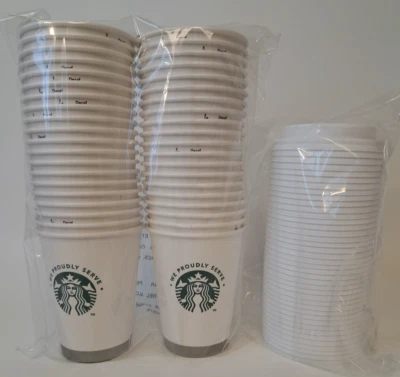 40 -12oz Cups with Lids NEW - Coffee Cups - 12 Ounce Starbucks Paper Hot Cups