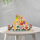 Wooden Building Stacking Blocks Set Cute Magnetic Wooden Train Set for New Year