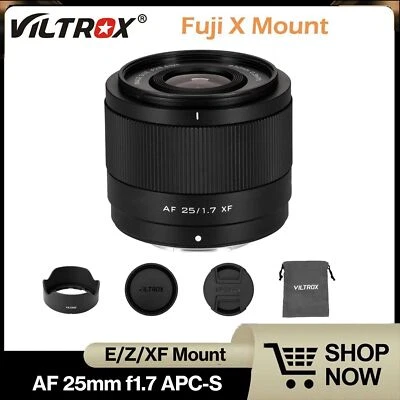 VILTROX 25mm F1.7 XF Mount Lens Large Aperture APS-C STM Auto Focus for Fuji X - Image 1 of 4