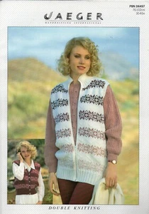Jaeger 6497 Gilet, Waistcoat and Sweater, DK, to fit 30 - 40 inch chest - Picture 1 of 2