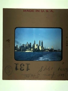 Vintage 1948 LOWER MANHATTAN FROM STATEN ISLAND FERRY  Photographic Slides 35mm - Picture 1 of 1