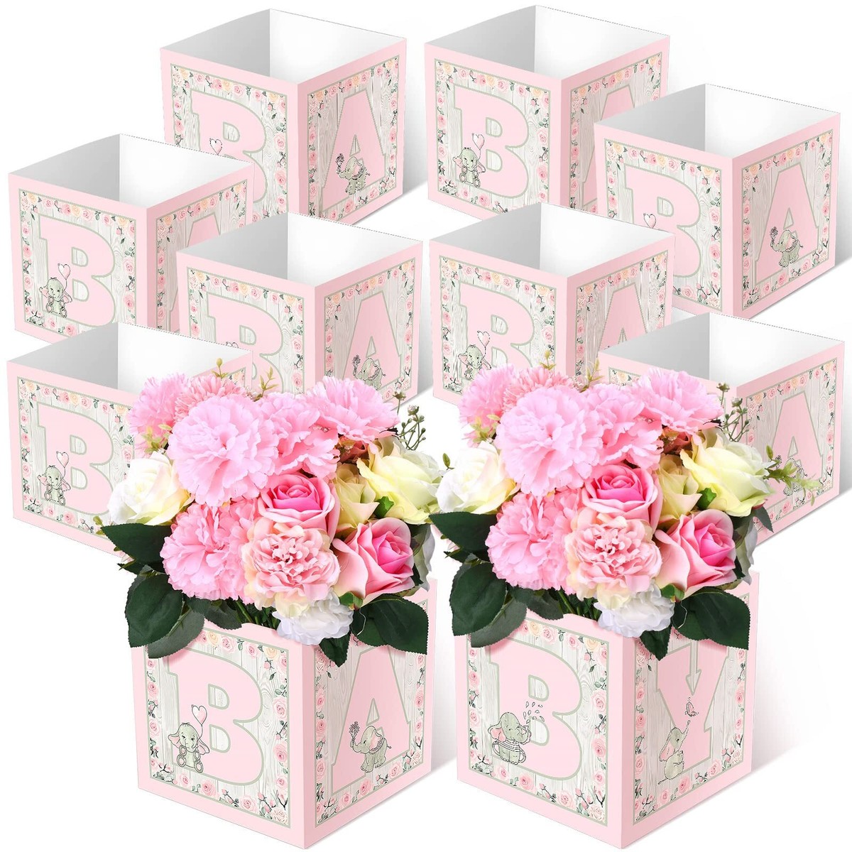 Mesas Para Baby Shower En Blanco Y Rosa Amazon.com: Falda De Mesa Con