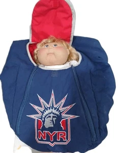 Vintage NHL NY Rangers (NYR) Infant Baby Blue Carrier Cover. Hockey RARE - Picture 1 of 4