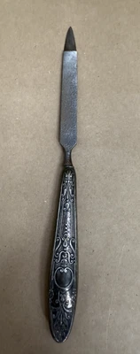 Antigua lima de uñas victoriana con mango de plata de ley con mango de reposo Foto 1 de 4