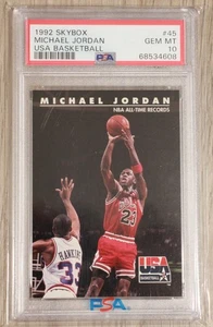 Skybox Michael Jordan USA Basketball 45 NBA All Time Records 1992 PSA 10 - Foto 1 di 2