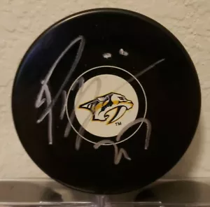PATRIC HORNQVIST Autographed Nashville Predators Logo Puck + Cube. Panthers - Picture 1 of 2