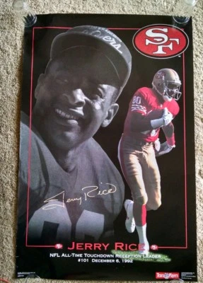Vtg NFL niners 49ers Jerry Rice super bowl Nike Starline Costacos Jersey Poster - Image 1 of 4