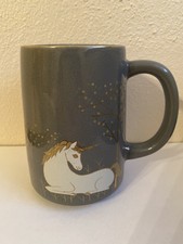 Vintage Otagiri Japan Unicorn Gray White Coffee Cup Mug