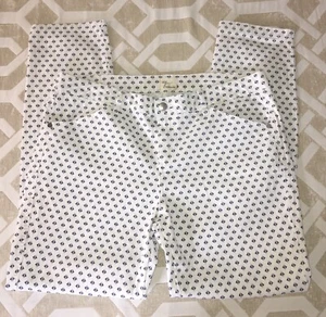 Andrea Jovine White with Blue Design Size 14 Cotton Polyester Blend Pants Y2K - Picture 1 of 16