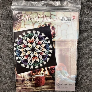 QUILTWORX Tattered Star Pattern Timeless Treasures Foundation Paper Piercing - Picture 1 of 6