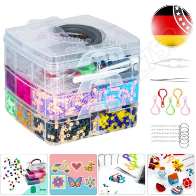 Bügelperlen Set 10600Stück Steckperlen Bügelperlen Platten mit Aufbewahrungsbox - Bild 1 von 4