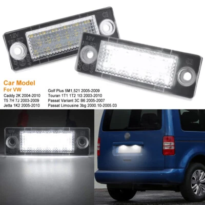 2x Kennzeichen Beleuchtung LED Kennzeichenbeleuchtung für VW Golf  5 T5 Passat - Bild 1 von 4