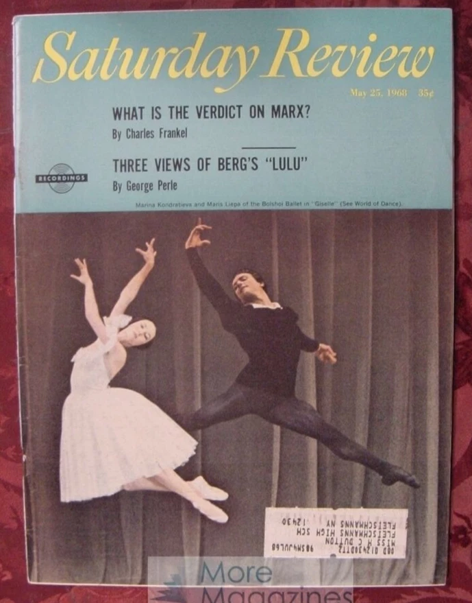 Saturday Review May 25 1968 BOLSHOI BALLET CHARLES FRANKEL GEORGE PERLE - Image 1 of 1