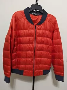 Athleta donna più piumino d'oca rosso puffy zip tasche anteriori taglia 2X - Foto 1 di 12