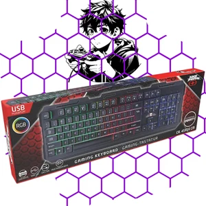 ✅ No Fear Gaming Tastatur AZERTY Membrantasten RGB LED Tastaturlayout - Bild 1 von 4