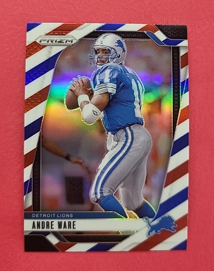 Andre Ware - Detroit Lions - 2024 Prizm - Red White & Blue Parallel - #98 - Image 1 of 2