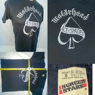 复古 80 年代小号 MOTORHEAD ACE OF SPADES ROCK TOUR CONCERT 带衬衫 — 第 1/4 张图片