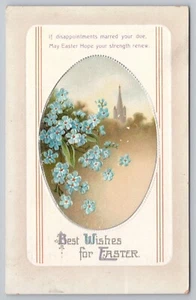 1912 Easter Poem Forget-Me-Nots Embossed Church Steeple Ser. No. 1532 Postcard - Picture 1 of 2