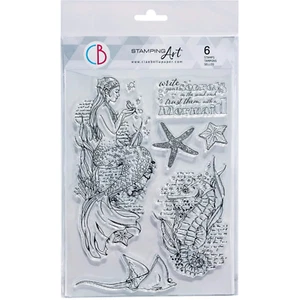 Ciao Bella Underwater Love "6 x 8" Clear Stamp Mermaid Scrapbooking Stamp - Picture 1 of 2