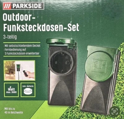 PARKSIDE Outdoor Funksteckdosen-Set  3-tlg mit Fernbedienung erweiterbar 40 m - Bild 1 von 2