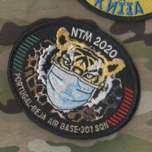 2020 NATO TIGER MEET NTM PORTUGAL BEJA AIR BASE vêlkrö PATCH: MASKED TIGER - Picture 1 of 12