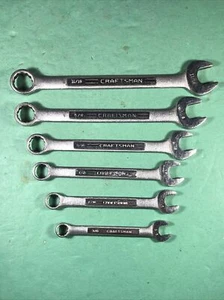 Vintage Craftsman Combination Wrench 6 Lot | 3/8" To 11/16" | =V= Series | USA - Picture 1 of 13