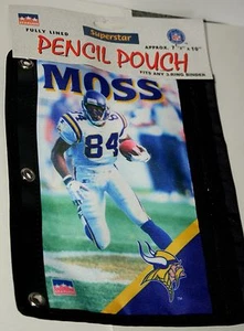 Astuccio portamatite vintage Randy Moss Minnesota Vikings NFL squadra di calcio NOS NUOVO 1999 - Foto 1 di 2