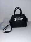 Juicy Couture Shout It Out Satchel Deboss Logo Black Purse Bag   New